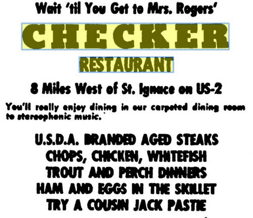 The Checker Restaurant - 1959 Ad